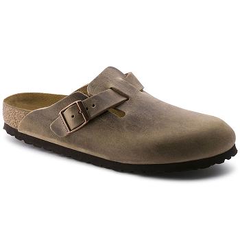 Birkenstock Oiled Læder Boston Dame Brune | DK 320TCE